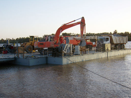 Drilling And Pile Driving Platform Temporary Floating Pontoon Bridge