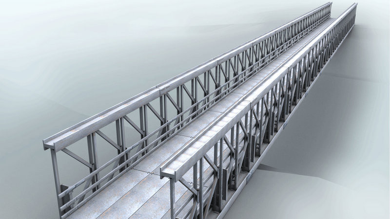 Delta perakitan Modular baja Jembatan Double Lane dengan dek beton